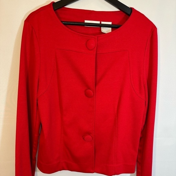 Worthington Jackets & Blazers - Worthington Stretch Womens Jacket Blazer Large Cloth Covered Button Long Sleeve